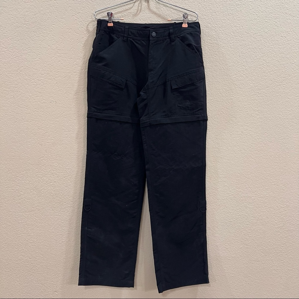 The North Face Convertible Pant Women's Sz 10Long 42*32 Black Nylon Outdoor EUC